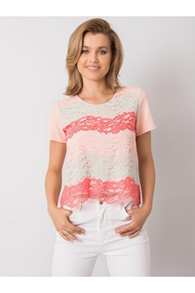 LAKERTA Bluza Dama, LAKERTA, Bumbac, Maneca scurta, Coral, model LK-BZ-506276...
