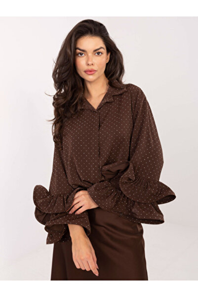 Moda Italy Дамска риза, МОДА ИТАЛИЯ, Вискоза, Дълъг ръкав, Кафяв, модел IT-KS...
