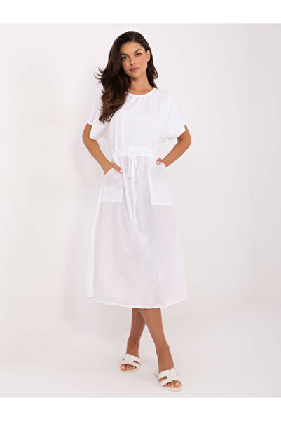 Och Bella Rochie Dama, Och Bella, Bumbac, Rochie evazata, Alb, model TW-SK-BI...