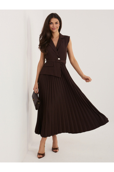 rue parıs Rochie Dama, RUE PARIS, Poliester, Rochie evazata, Maro inchis, mod...