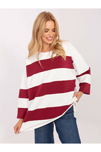 Relevance Bluza Dama Maneca lunga, Dungi, RELEVANCE, Bordo Casual Model RV-BZ...
