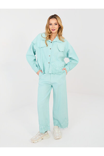 rue parıs Women's Pants, RUE PARIS, Cotton, Mint, model IT-SP-FL9995.57