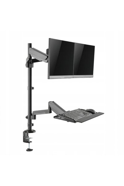 Spacetronik Suport de birou pentru monitor și tastatură, 2 MONITOARE 17-32 " ...