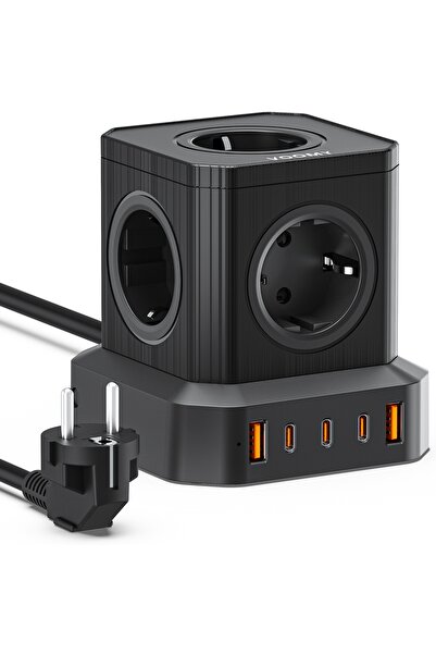 VOOMY Power S100 - 100W Priză Multiplă cu 3 USB-C și 2 USB-A 4000W Negru