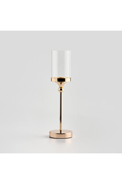 home&you Sfeșnic auriu din sticlă cu picior, tip calice, concept GLAMOUR