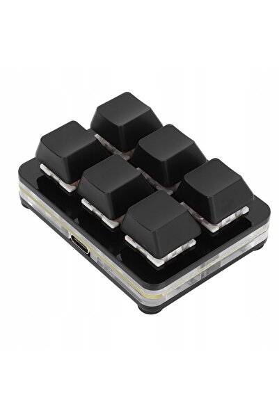 NO BRAND Mini tastatură programabilă cu 6 taste, USB RGB