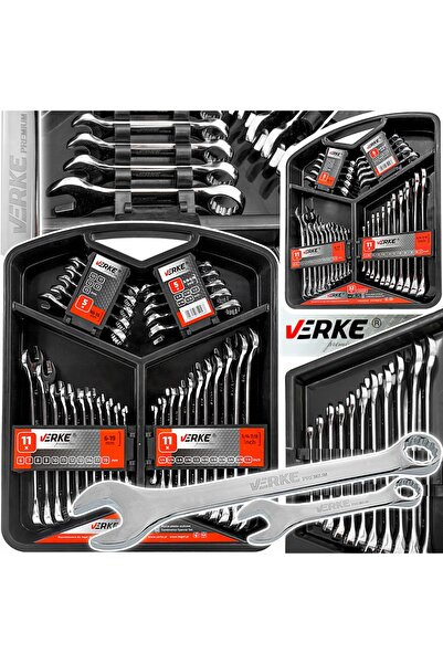 VERKE Set de chei plate și chei tubulare plate 6-19mm