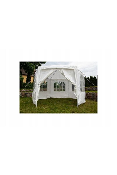 NO BRAND Pavilion de grădină hexagonal alb SASKA GARDEN 200 x 200 x 260 cm