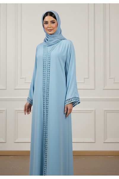 Nukhbaa Serene Azure Abaya-881