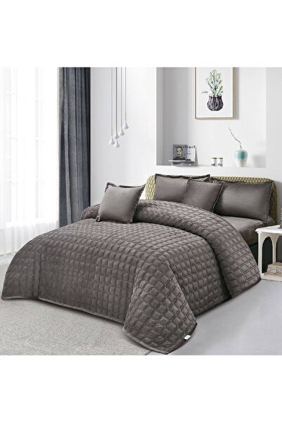BIET ALMAFROSHAT Compact Set of Quilted Bedspread with Plain Quilted Bed Shee...