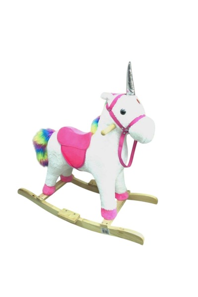 PlayFun Unicorn balansoar Rainbow ,din plus, alb