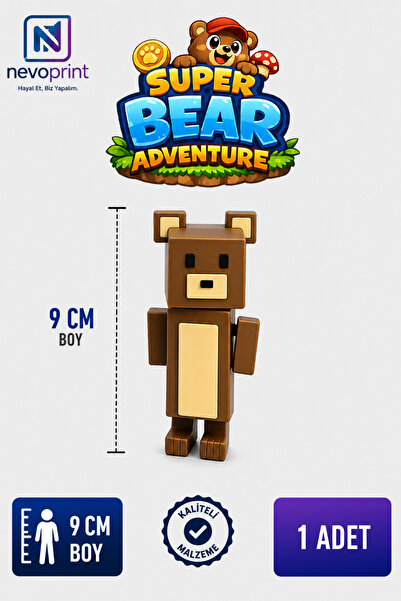 nevoPrint Super Bear Adventures Süper Ayı 3D Figür Oyuncak 9 CM