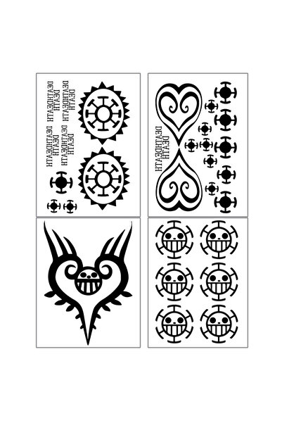 Choice One Size wenshen-13 4pcs/lot Anime Washed Tattoo Stickers Trafalgar La...