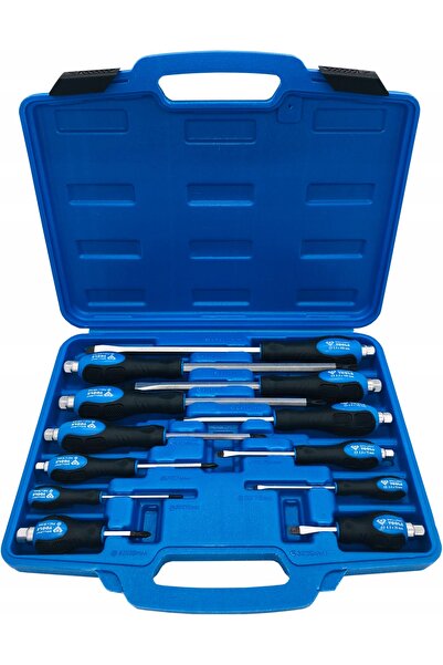 Brilliant Tools Șurubelnițe în carcasă, 12 bucăți, tip plat și Phillips PH1