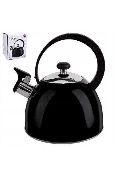 Orionis Ceainic negru cu fluier pentru fierberea apei 1,5L, compatibil cu ind...