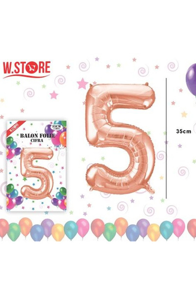 Re Rose gold number 0-9 foil balloon, height 35 cm, self-sealing, decoration ...