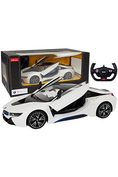 Rastar Group Mașină R/C BMW i8 Rastar 1:14 Albă cu uși care se deschid.