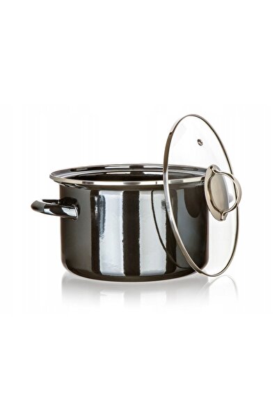 BANQUET Oală emailată cu capac 24cm 3,7L Negru metalic
