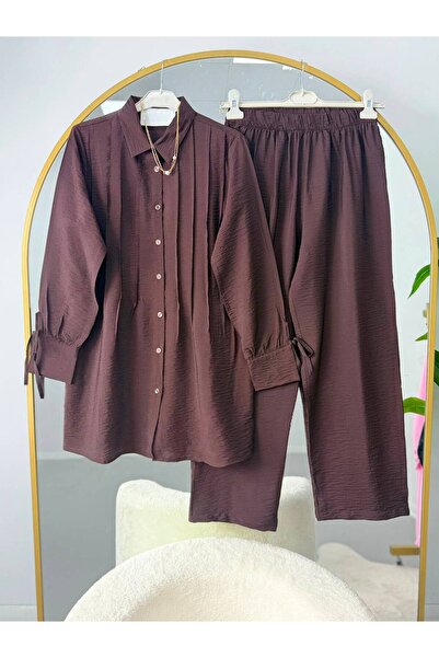 EC MODA Pile Detailed Shirt and Trouser Set