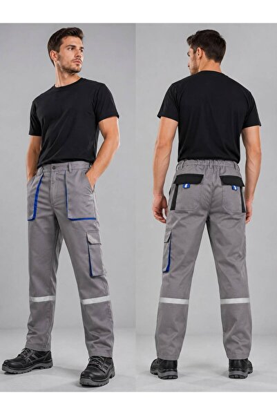 SaglamKıyafetler Gray Multi-Pocket Work Pants