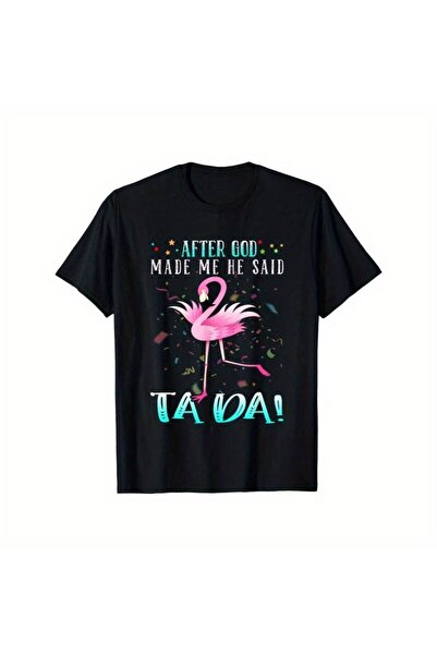 LİNA06 تي شيرت للحفلات [Fun Party T-Shirt] للجنسين، تي شيرت فلامنجو المرح - ت...