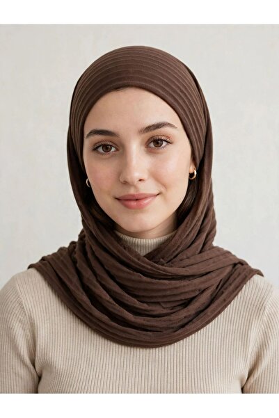 ASLI Headscarf Brown 1 Piece Ready-To-Wear Headscarf Easy to Put on and Take ...