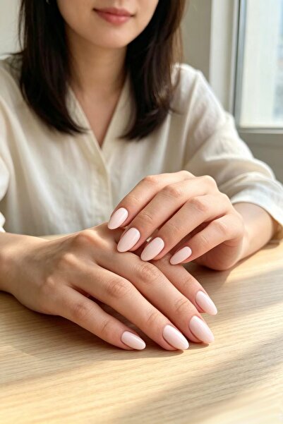 Easy Beauty Kısa Badem Takma Tırnak MEDIUM 10 Adet Takma Tırnak Seti DXR14