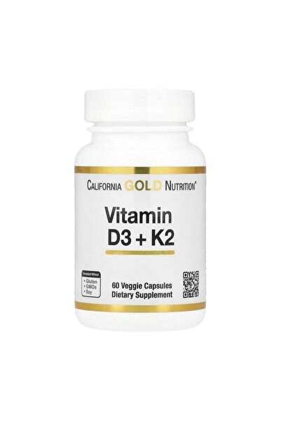 CALIFORNIA Gold Nutrition Vitamin D3 + K2 60 Veggie Capsules