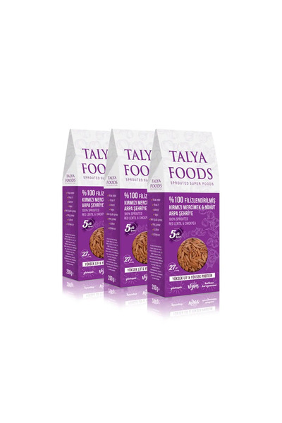 tms talya foods Talya Foods Filizlendirilmiş Kırmızı Mercimek & Nohut Arpa Şe...