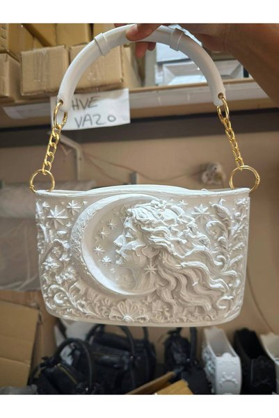 tigea accessories GODINĂA LUNII MITOLOGICĂ 3D MISTICĂ GEANTĂ DE MÂNĂ PENTRU FEMEI