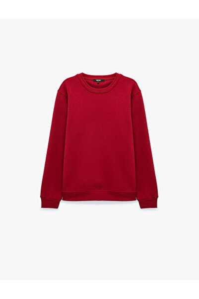 Koton Cotton Long Sleeve Raised Crew Neck Men's Basic Sweatshirt