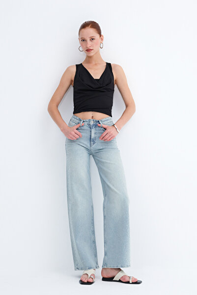 Addax Taşlı Jean Pantolon PN1119