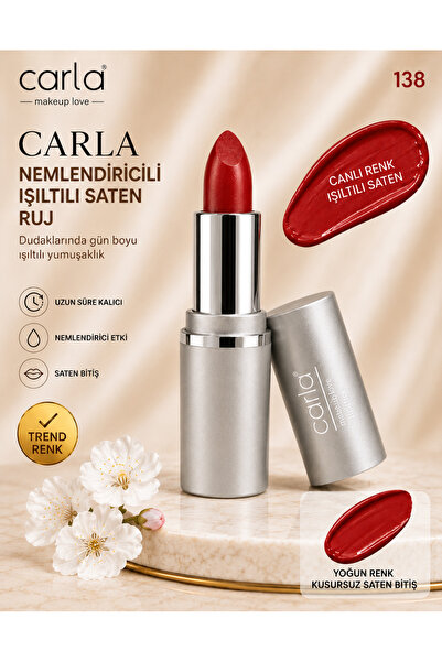 Carla Professional Make Up Moisturizing shimmering satin finish lipstick - lu...