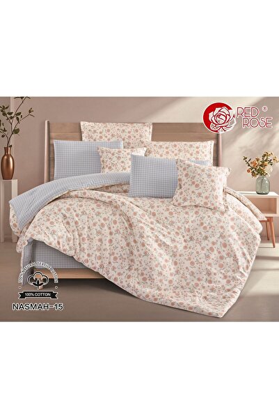 Red Rose 100% Cotton Bedspread - 4 Pieces - Size 170*230 - Cool and Super Sof...