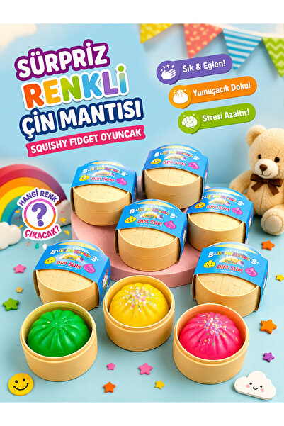 Orbak Kağıt Premium Çin Mantısı Squishy Oyuncak | Sürpriz Renkli Bun Mystery ...