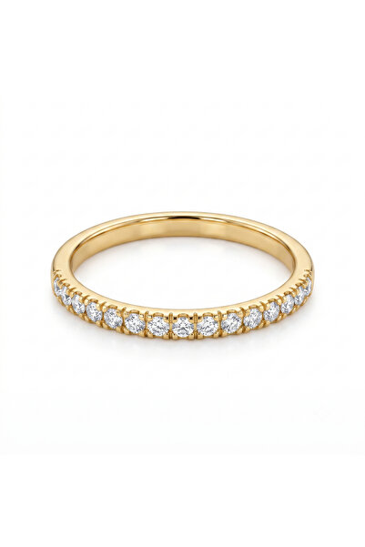 Intuit Jewelry Intuit Klasik Sıra Taşlı Yarım Tur Kadın Yüzük - İnce Işıltılı...