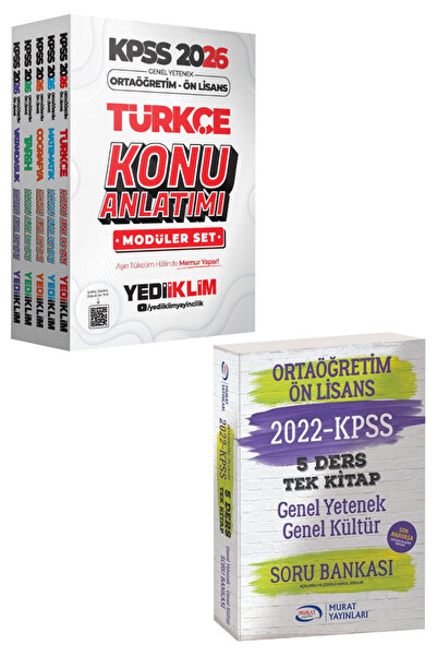 Yediiklim Yayınları 2026 KPSS Ortaöğretim Ön Lisans Genel Yetenek Genel Kültü...