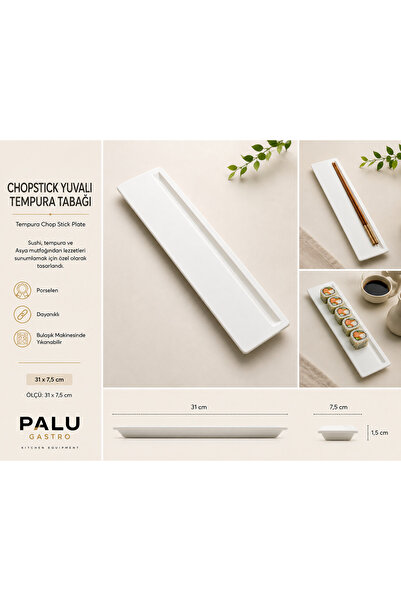 PALU GASTRO Tempura Presentation Plate with Chopstick Compartments