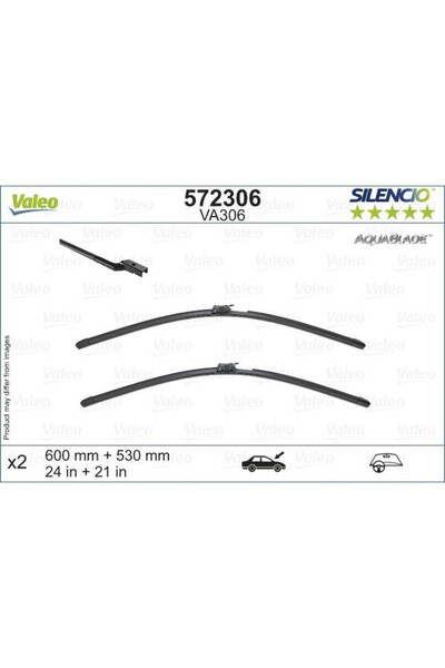 VALEO Σετ υαλοκαθαριστήρων Silencio AquaBlade Άνω Κάτω 600/530 χιλ.