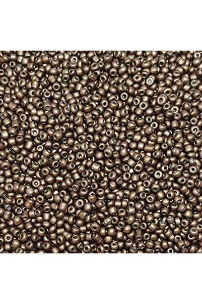 Bi hızlı 8/0 Cam Kum Boncuk, Takı Yapım Boncuğu, 3 mm, 40 gram Metalik Bronz