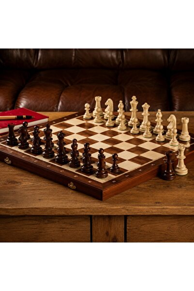Sunrise Chess & Games Tournament Chess Top Bottom Set No. 5 (intarsia) - with...