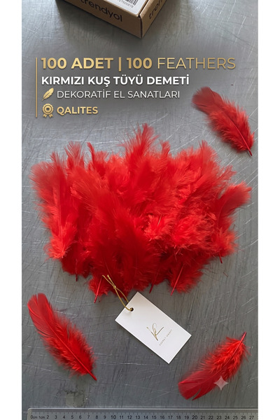 bimbambom Kuş Tüyü Kırmızı 100lü