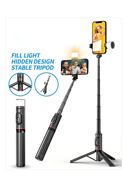 Generic 29.92”Selfie Stick Tripod with fill light, Extendable Aluminum Tripod...