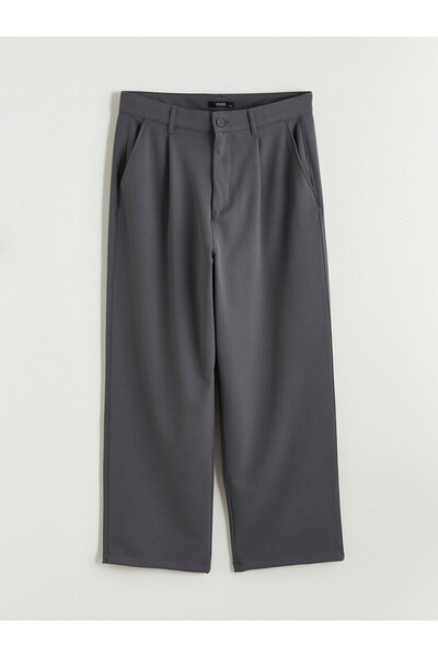 LC Waikiki Nevavm Xside Gray Baggy Fit Gabardine Men's Trousers with a Differ...