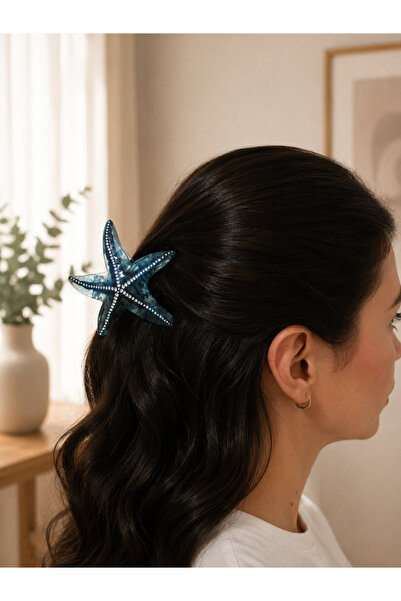 lavante butik kendini özel hisset Starfish Patterned Large Size Bone Clip Buc...