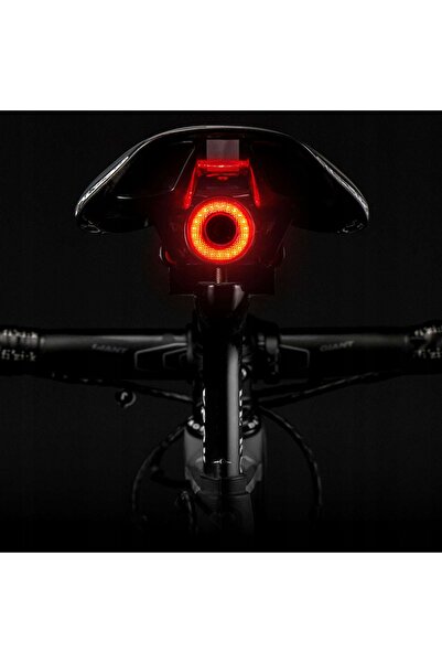 ROCKBROS Lampă de bicicletă Q5 spate cu sistem inteligent de oprire - negru
