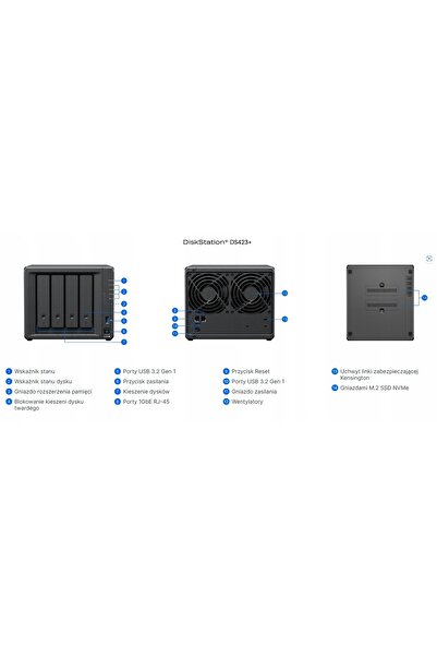 NO BRAND Server de fișiere SYNOLOGY DiskStation DS423+ 12TB (2x6TB), 2GB RAM