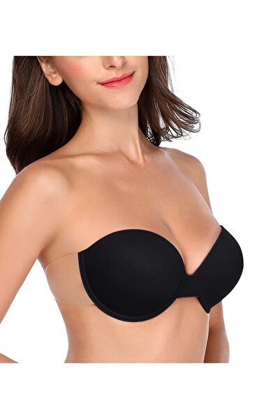 Sthxyfaith Backless Strapless Push Up Bra for Women Thick Padded Sticky Under...