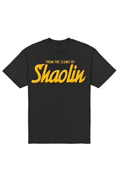 01THEONE Shaolin Graphic Print T-Shirt For Men Crew Neck Tee With Slight Stre...