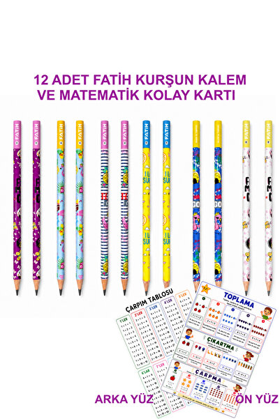 Fatih 1 2 Pieces of Pencil and Math Easy Card